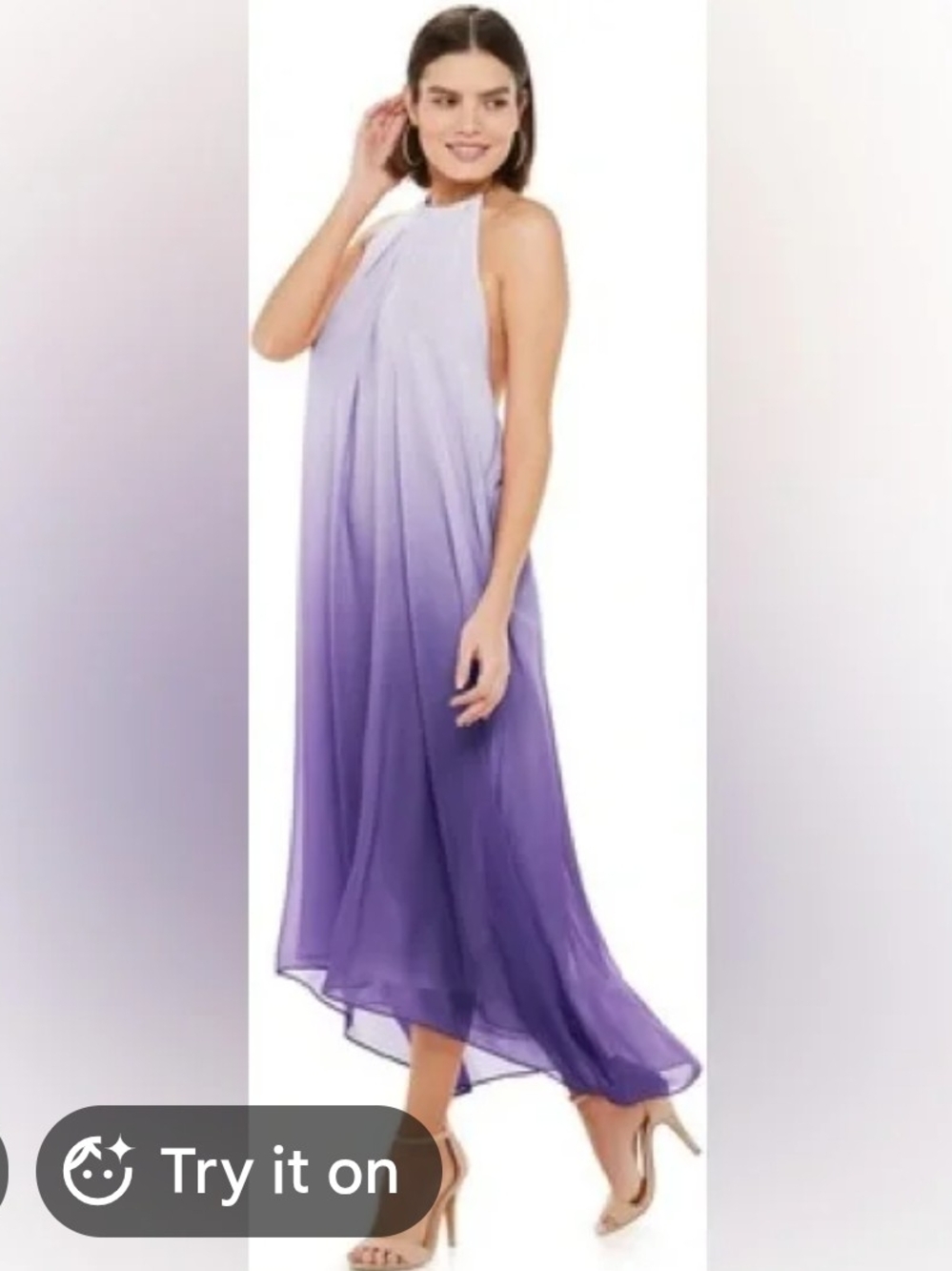 Jennifer Lopez Lavender to Deep Purple Ombre Halter Maxi Dress